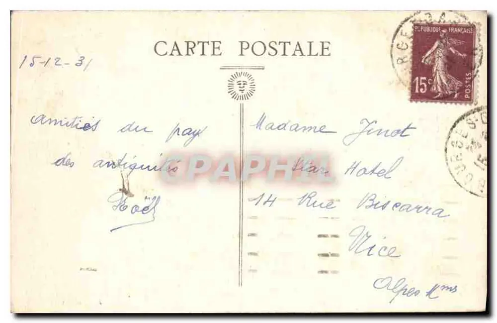 Bourges — Alte Häuser der Rue des Toiles — J. M., Händler - Rückseite