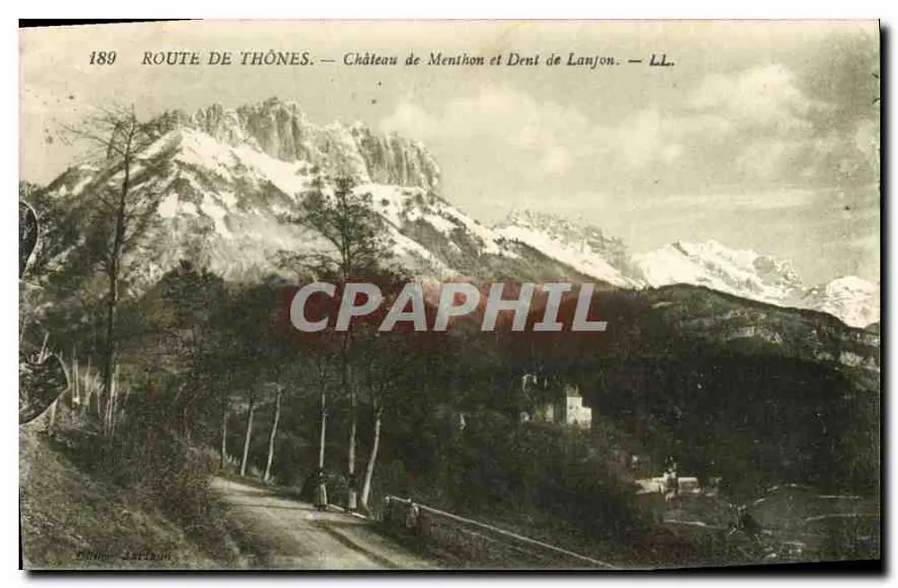 Rodovia de Thônes — Castelo de Menthon e Dente de Lanjon — Edição Laridon - Frente