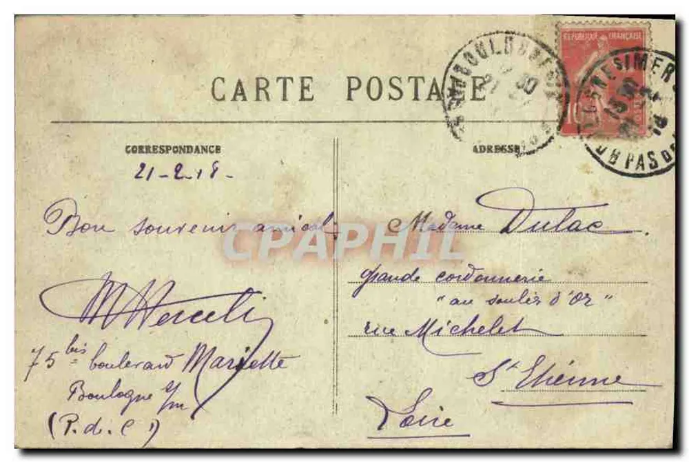 Boulogne-sur-Mer — Die Mauern — Stevenard, Verlag Boulogne-sur-Mer - Rückseite