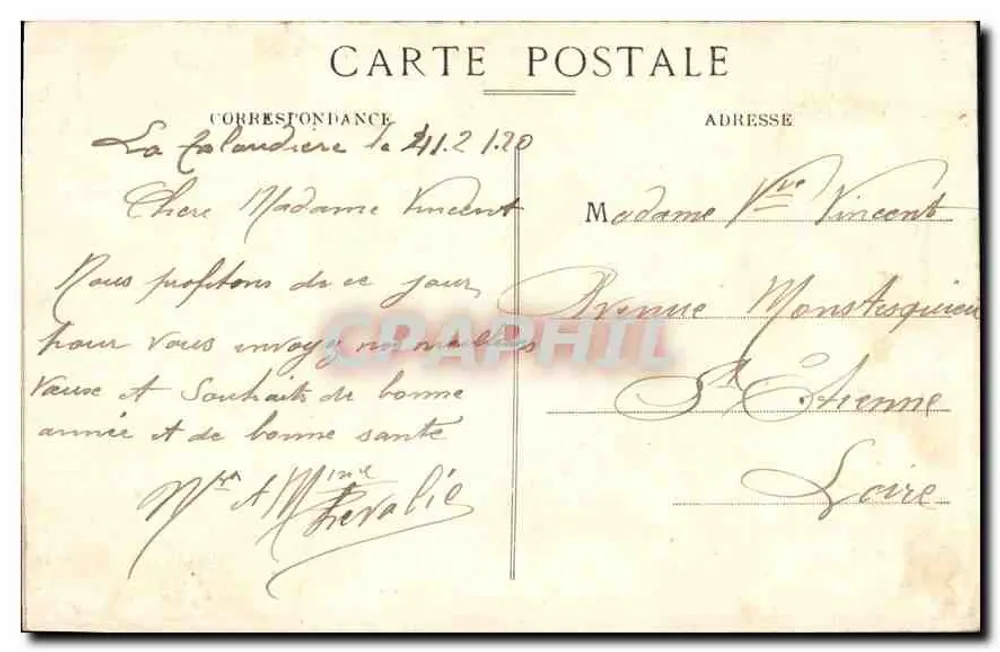 La Talaudière (Loire) — Schloss FRAISSE — Édition Rouhomme, Chausseur & Mercerie - Rückseite