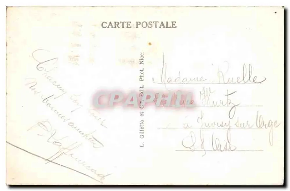 Nice - A Gruta - Jardins Albert Ier — L. Gilletta e Cie, editor - Verso