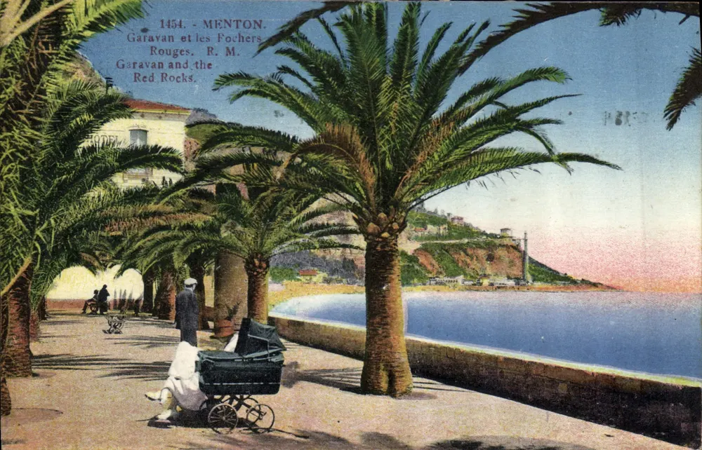 Menton - Garavan e os Fochers Rouges — R.M. — Edições d'Art, Menton, n°1454 - Frente