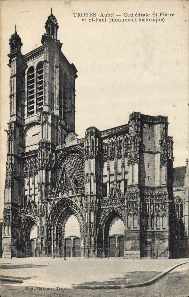 Troyes (Aube) — Kathedrale St-Pierre und St-Paul (Historisches Denkmal) — Edit. Marquis, Troyes - Vorderseite