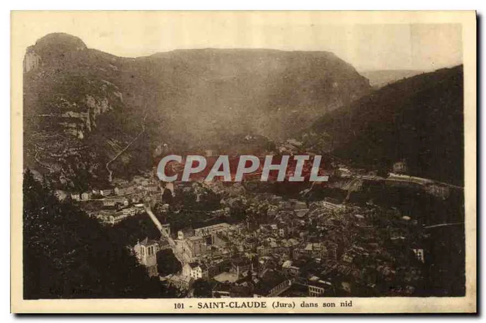 Saint-Claude (Jura) em seu ninho — vista aérea — editor Rollet, n° 101 - Frente