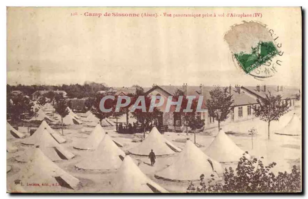 Lager von Sissonne (Aisne) — Panoramablick vom Flugzeug (IV) — Lachèze, Verlag - Vorderseite
