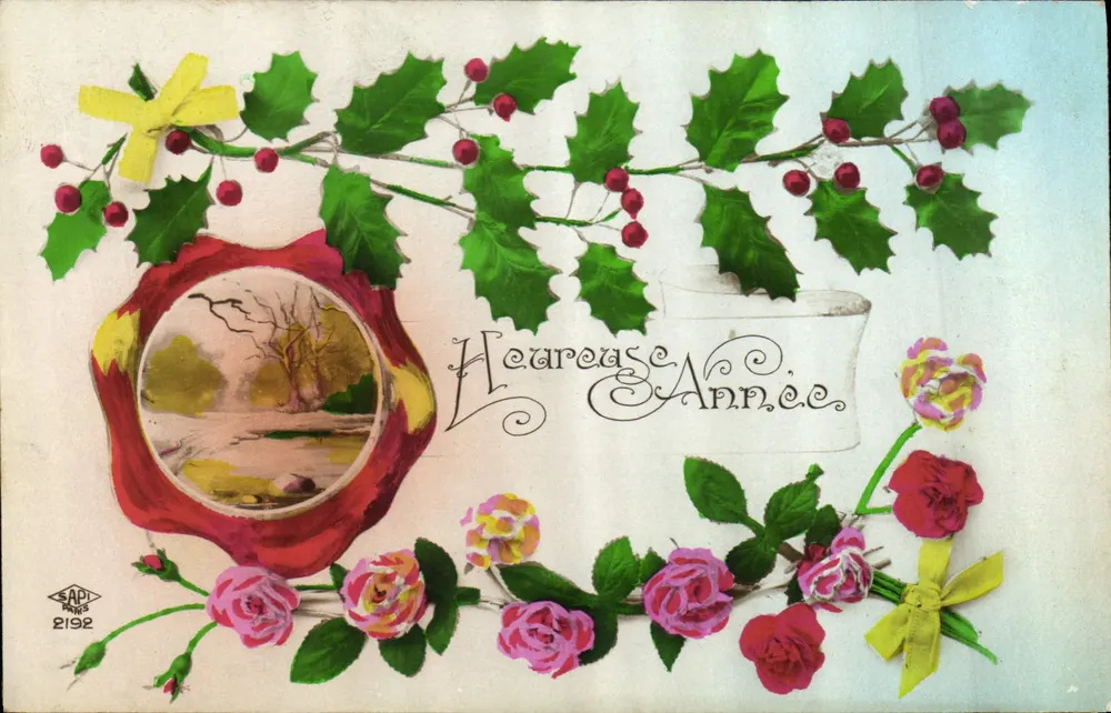 Ano Feliz — decoração de hortênsias e rosas — SAP Paris 2192 - Frente
