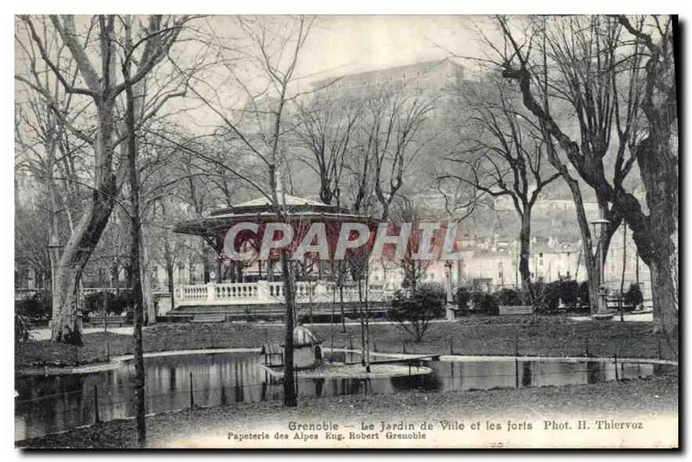 Grenoble — Der Ville-Garten und die Festungen — Foto. H. Thiervoz - Vorderseite