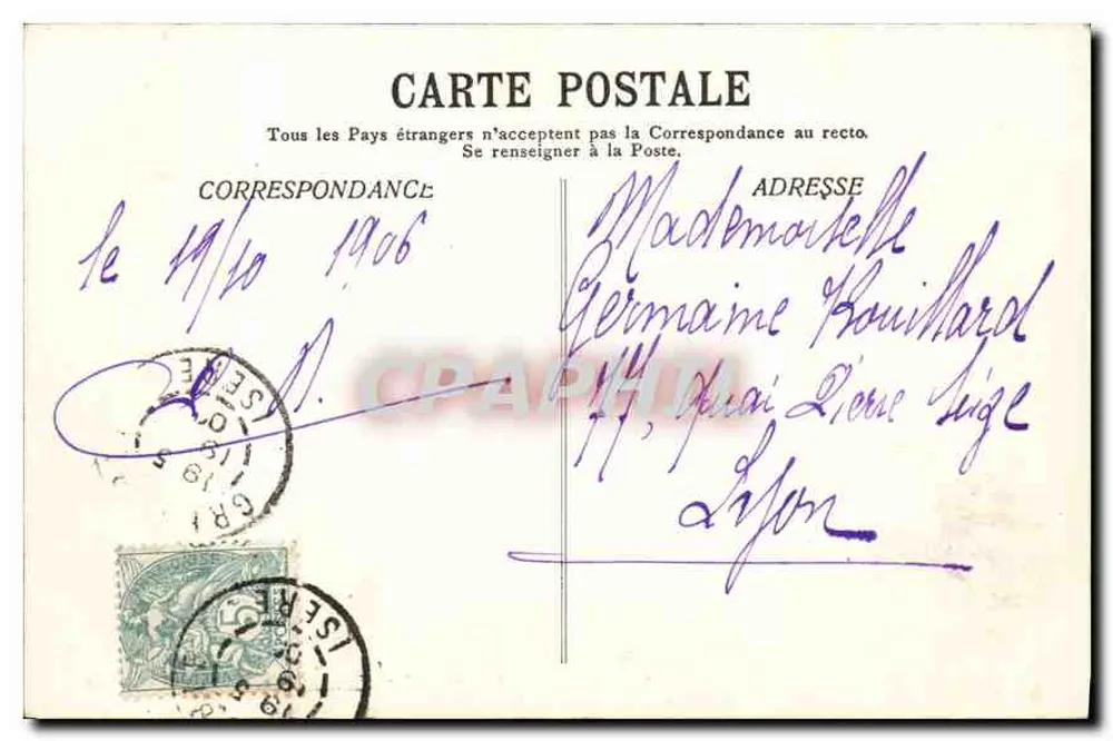 Grenoble — Der Ville-Garten und die Festungen — Foto. H. Thiervoz - Rückseite