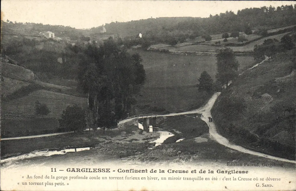 Gargilesse — Zusammenfluss der Creuse und der Gargilesse — Édition Pacaud, Gargilesse - Vorderseite