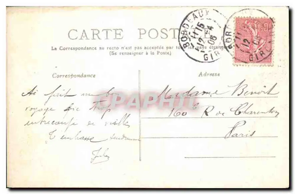 Bordeaux - De Haven, Algemene uitzicht — L. Bosq, Bordeneux, n°1 - Achterkant
