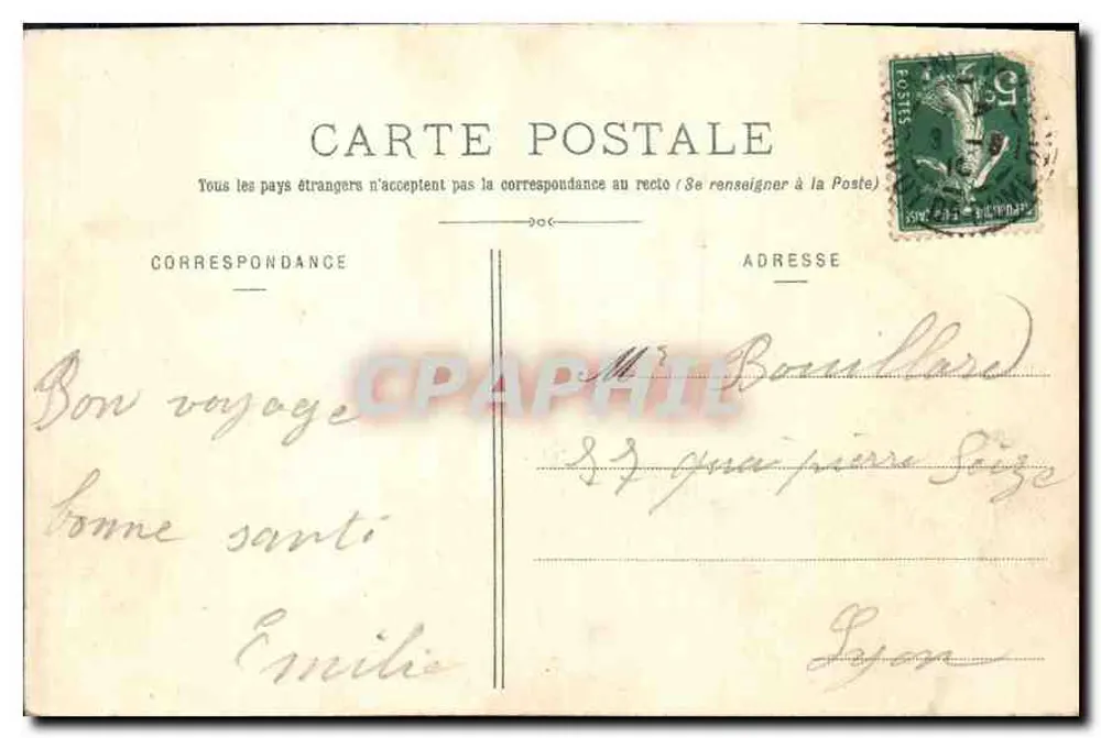 Clermont-Ferrand — Vista geral — Lib. Bougé-Béal, 21 Rue de l'Écu, Clermont-Ferrand - Verso