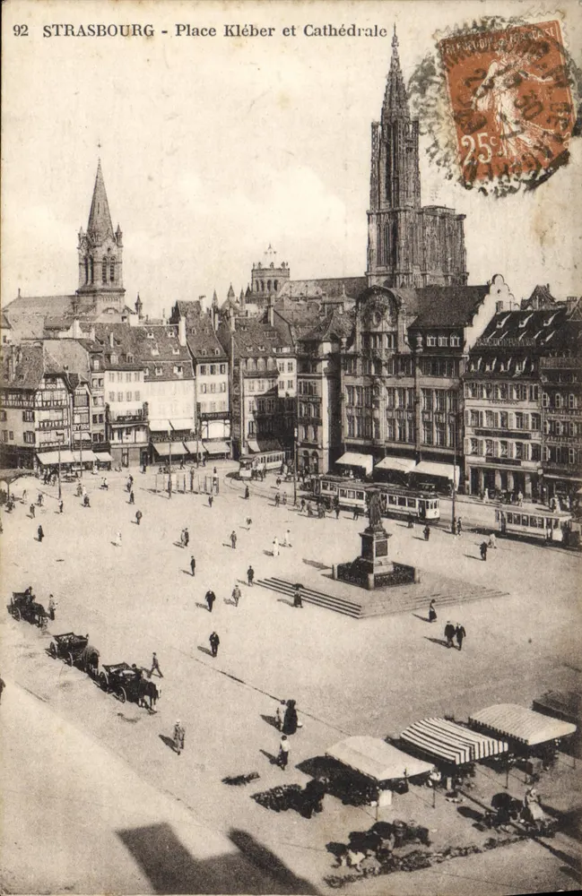 Estrasburgo - Praça Kléber e Catedral — editor 'Imprimerie de la Poste' n°92 - Frente
