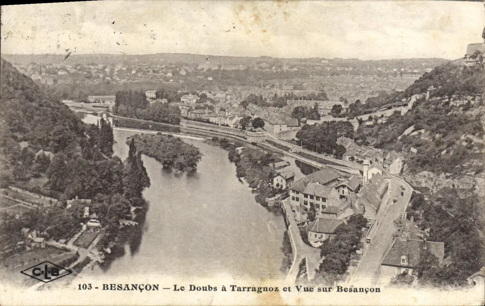 Besançon — Der Doubs bei Tarragnoz und Blick auf Besançon — C-Lé, n°103 - Vorderseite