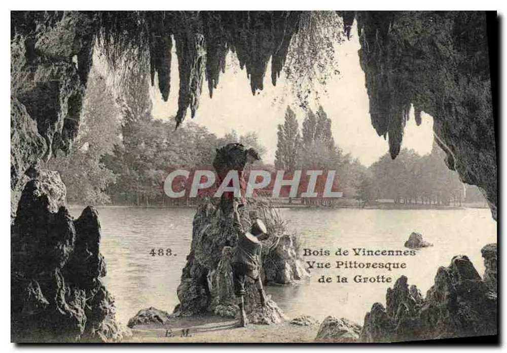 Bois de Vincennes — Ansicht der Höhle — E.M. n°488 - Vorderseite