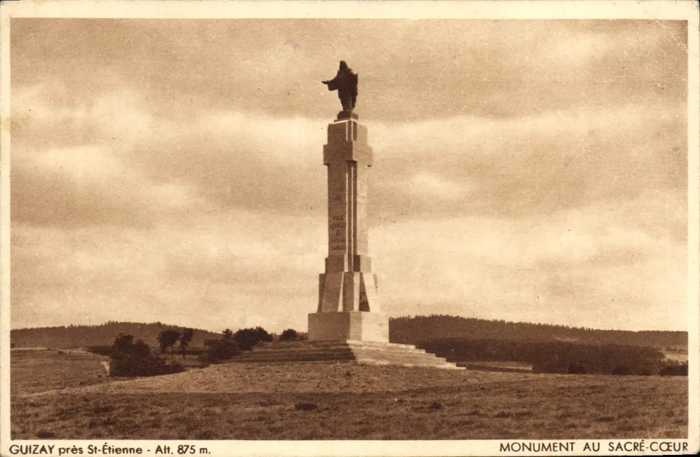 Guizay bei St-Étienne — Denkmal zum Heiligen Herzen — unbekannter Verlag, Seriennummer nicht sichtbar - Vorderseite