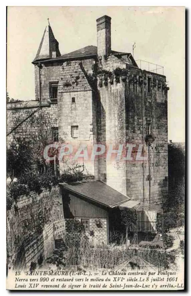 Sainte-Maure (Loir-et-Cher) — Das Schloss, erbaut von Foulques Nerra um 990 und um 1550 restauriert - Vorderseite