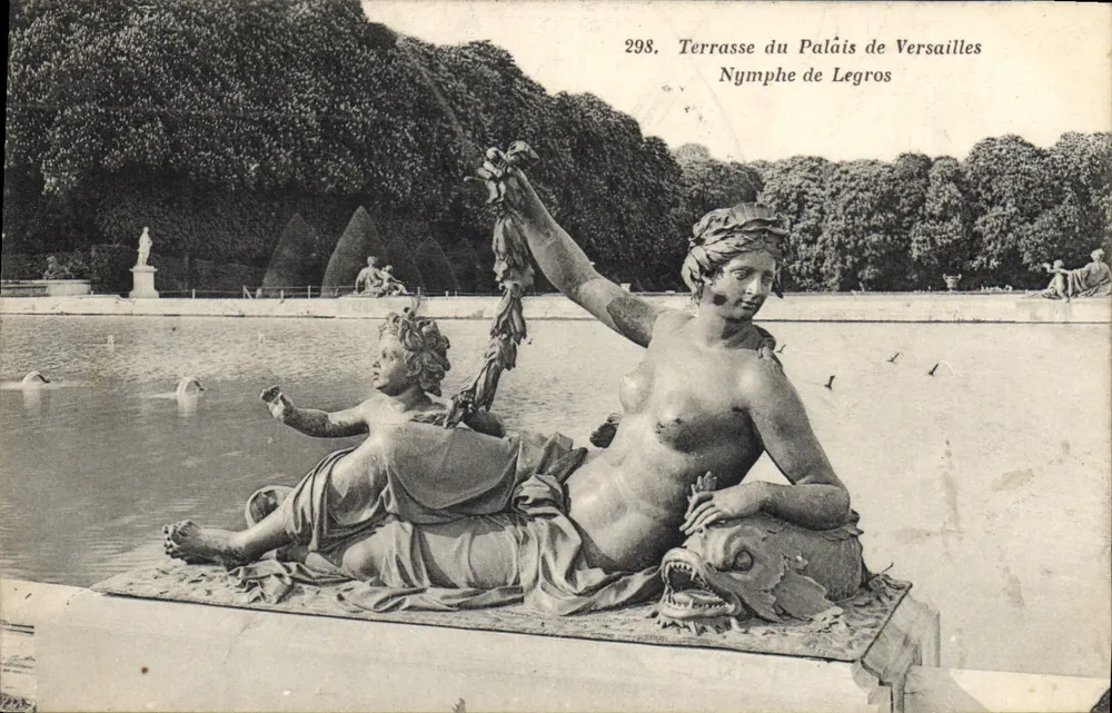 Terrasse des Palastes von Versailles — Nymphé de Legros — Héliotypie A. Bourdier - Vorderseite
