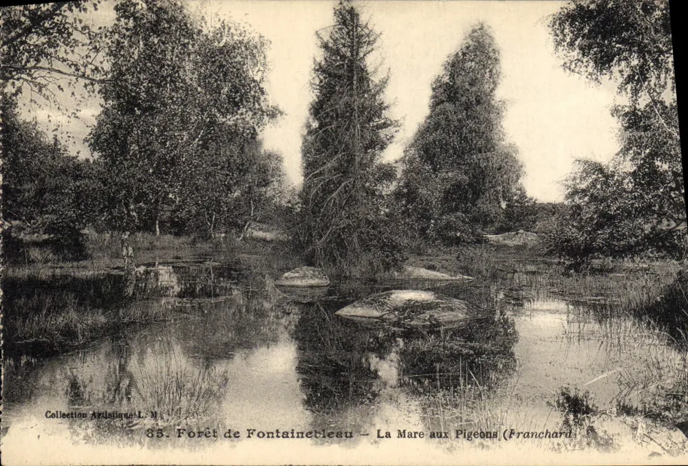 Wald von Fontainebleau — Der Taubenteich (Franchard) — Künstlerische Sammlung L.M. n°85 - Vorderseite