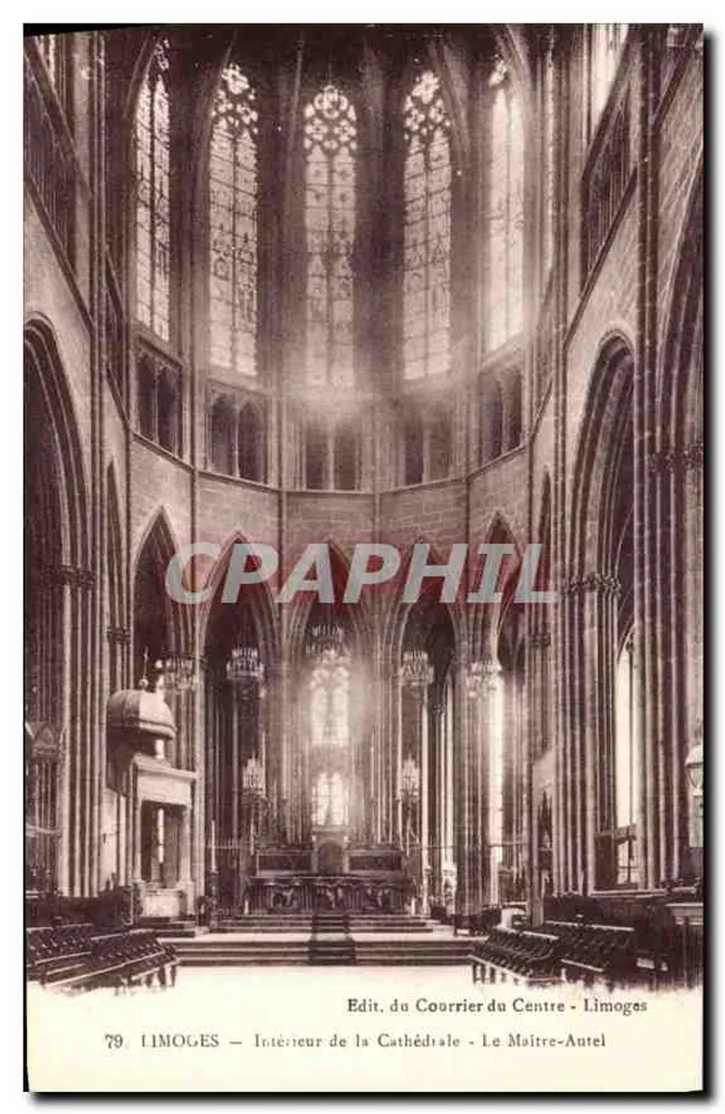 Innenansicht der Kathedrale — Der Hauptaltar — Edit. du Courrier du Centre - Limoges - Vorderseite