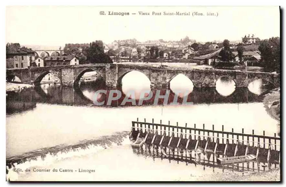 Limoges — Puente Viejo San Martino (Lista de monumentos) — Edición del Courrier du Centre - Limoges - Anverso