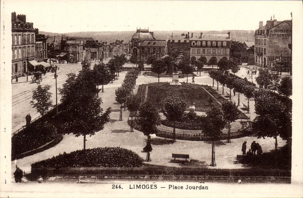Limoges — Praça Jourdan — editor anônimo, n° de série 244 - Frente