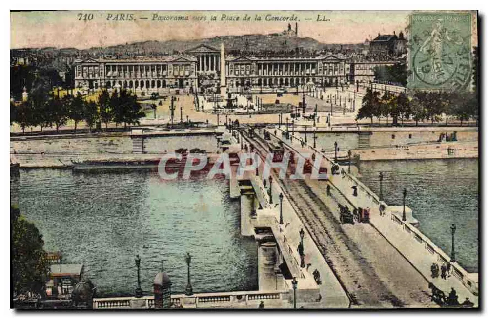 Parigi — Panorama verso la Place de la Concorde — LL. — n°740 - Recto