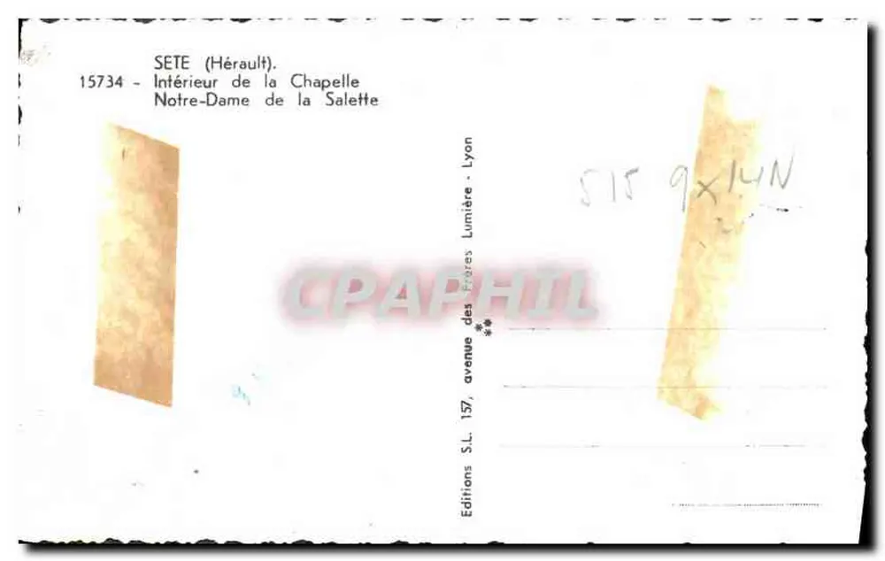 Innenansicht der Kapelle Notre-Dame de la Salette — Hérault — Éditions des Frères Lumière, Lyon - Rückseite