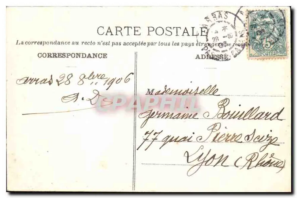 Arras — Hispano-Flämische Haus aus dem 14. Jahrhundert (Grande-Place) — B. D. Roubaix, n° 97 - Rückseite
