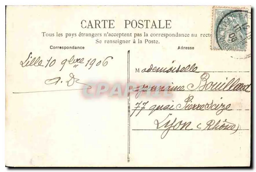 Lille - Die 1896 brannte Kirche Saint-Sauveur — A.T. - Rückseite