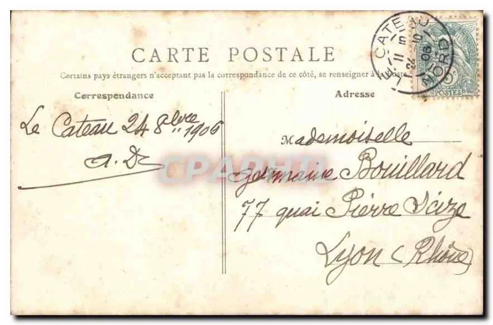 Le Cateau (Nord) - A Igreja — B.F., Paris, n°12 - Verso