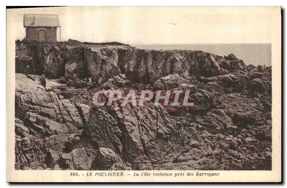 Le Pouliguen — Die felsige Küste nahe den Korrigans — n° 863 - Vorderseite