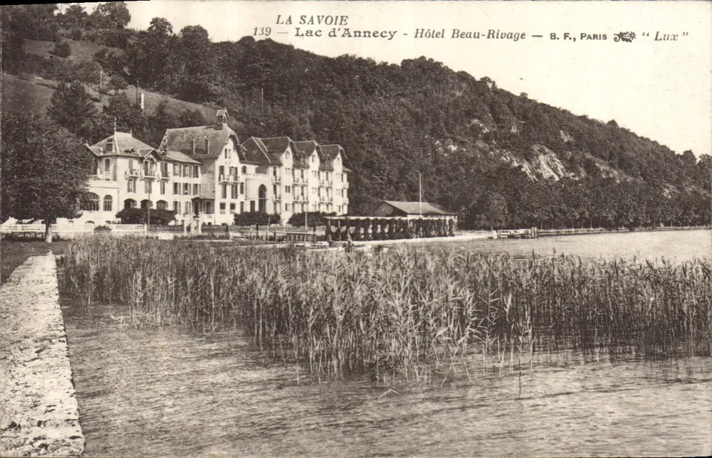 Lago de Annecy — Hotel Beau-Rivage — B.F., PARIS « Lux » - Anverso