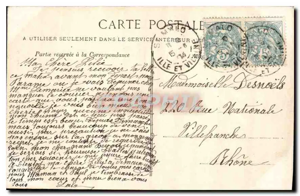 Rennes — A Casa de Du Guesclin — G. F. n°1087 - Verso