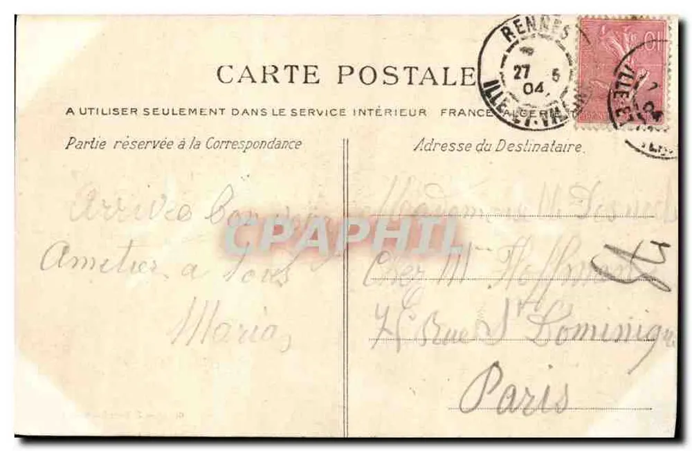Rennes — Das Palais de Justice - Ehemaliger Parlement von Bretagne — G.F. 1023 - Rückseite