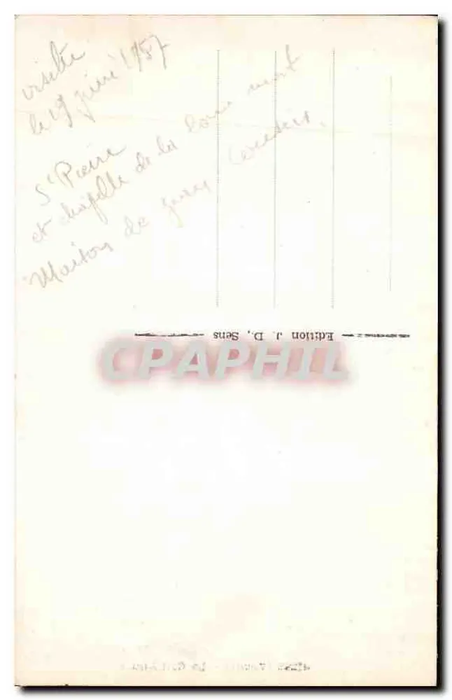 SENS (Yonne) — A Catedral — Edição J. D. Sens - Verso