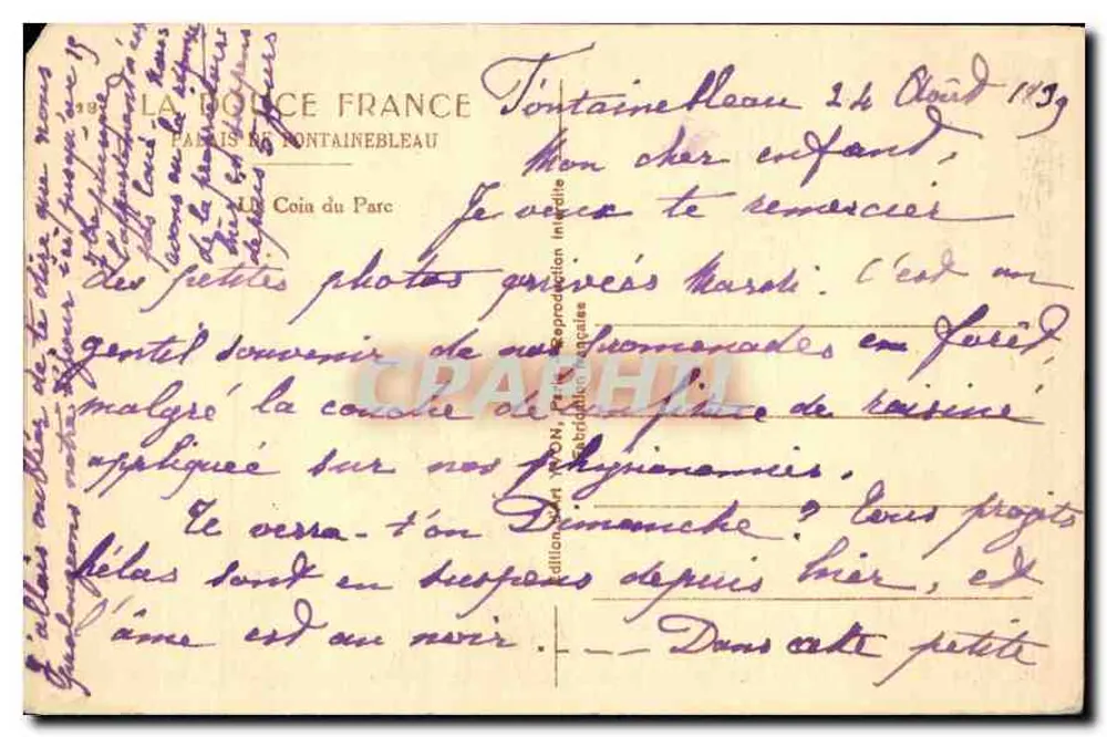 Fontainebleau — O Canto do Parque — Editor: La Police France - Verso