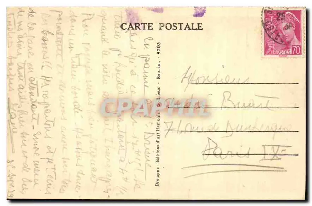 Bretanha - Saint-Brieuc - O Tertre Aubé — editor Apinury - Verso