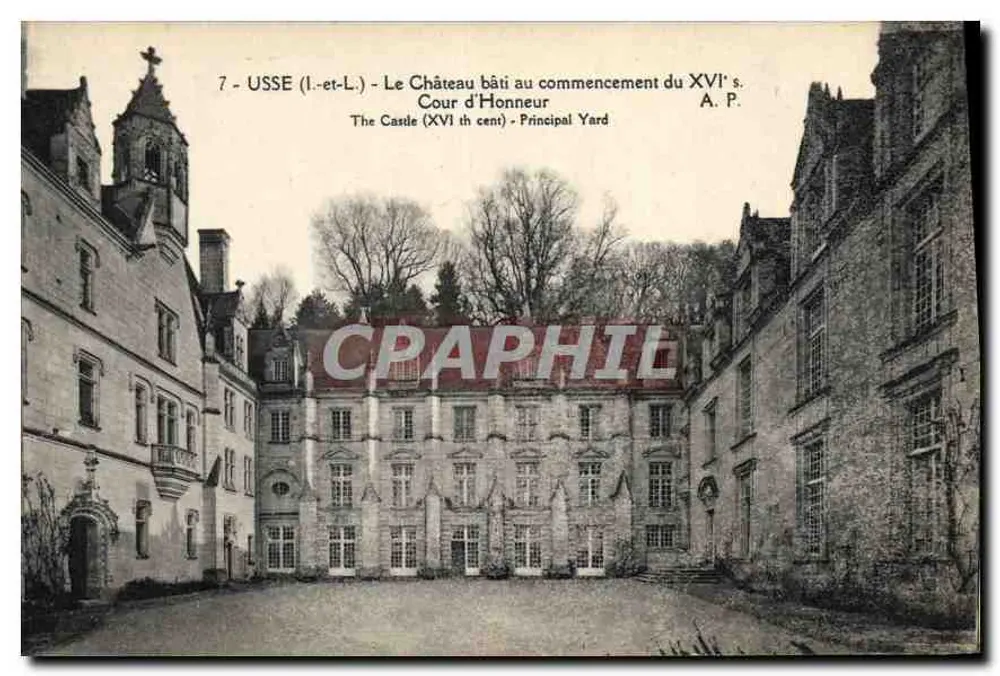Usse (Loir-et-Cher) — Das Schloss am Anfang des 16. Jahrhunderts — Cour d'Honneur — A. P. - Vorderseite