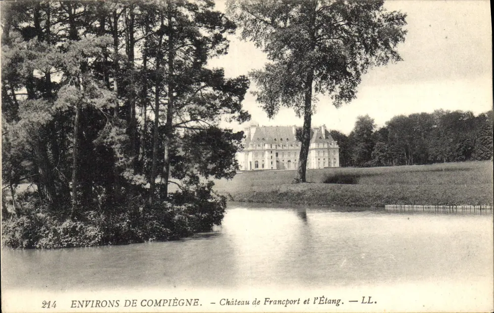 Intorno a Compiègne — Castello di Francport e l'Etang — LL. — N° 214 - Recto