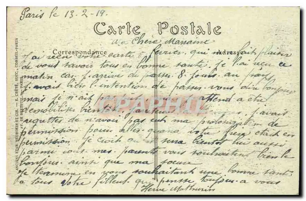 PARIS — A Praça da República — NDJ - Verso