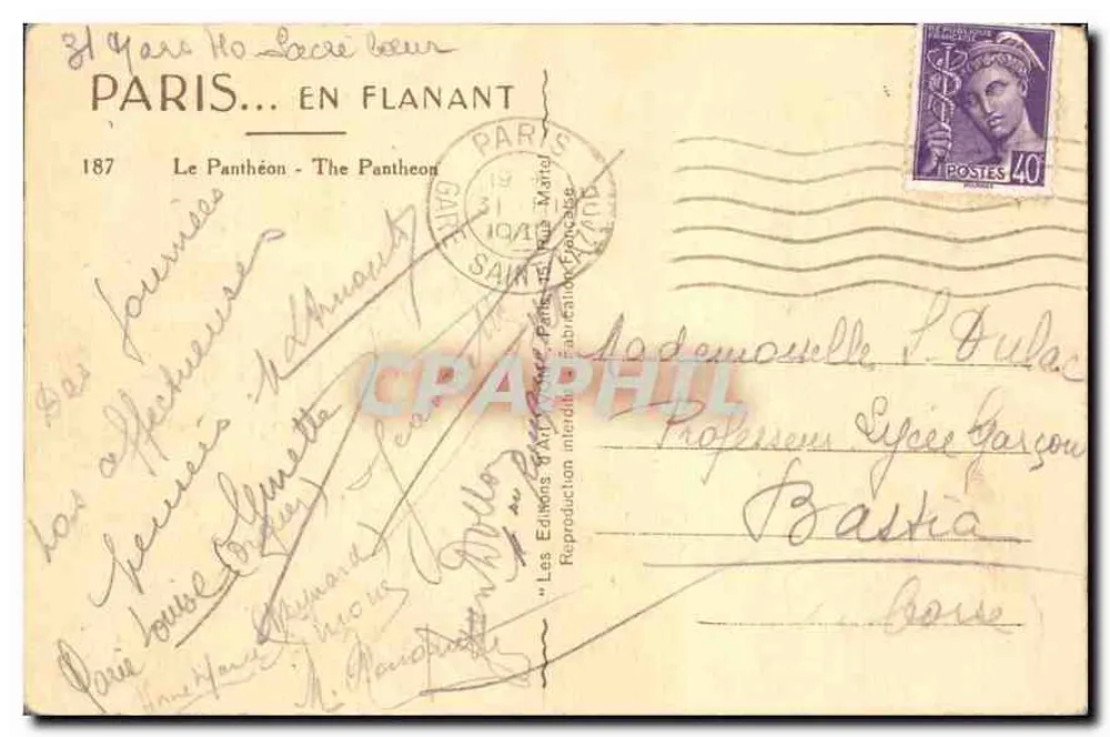 O Panteão — Paris — Éditions d'Art Paris - Verso