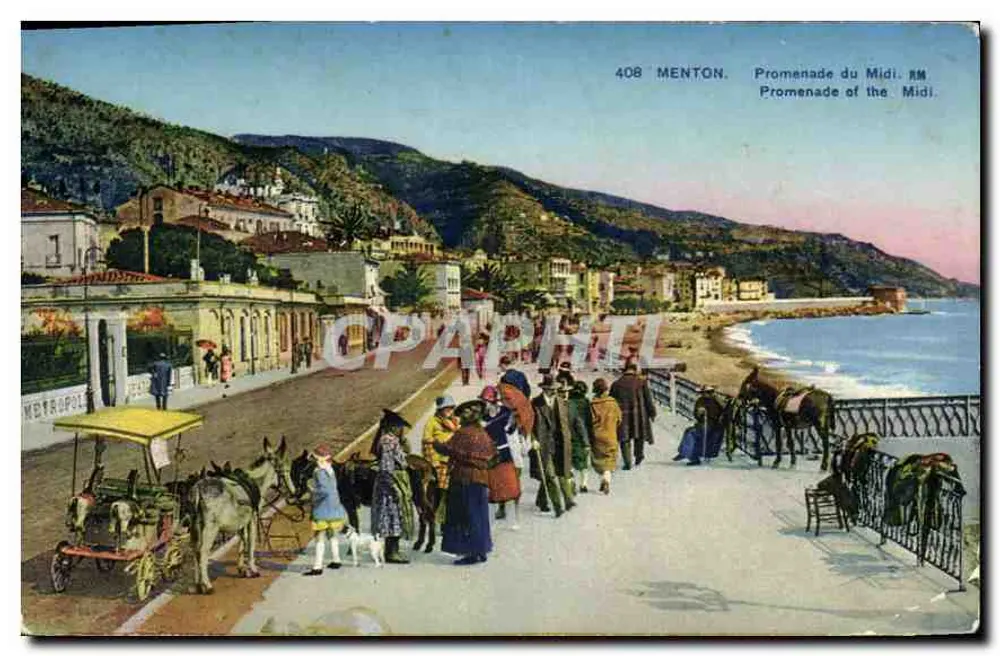 Menton — Promenade du Midi — Wydawnictwo Artystyczne Rostas - Awers