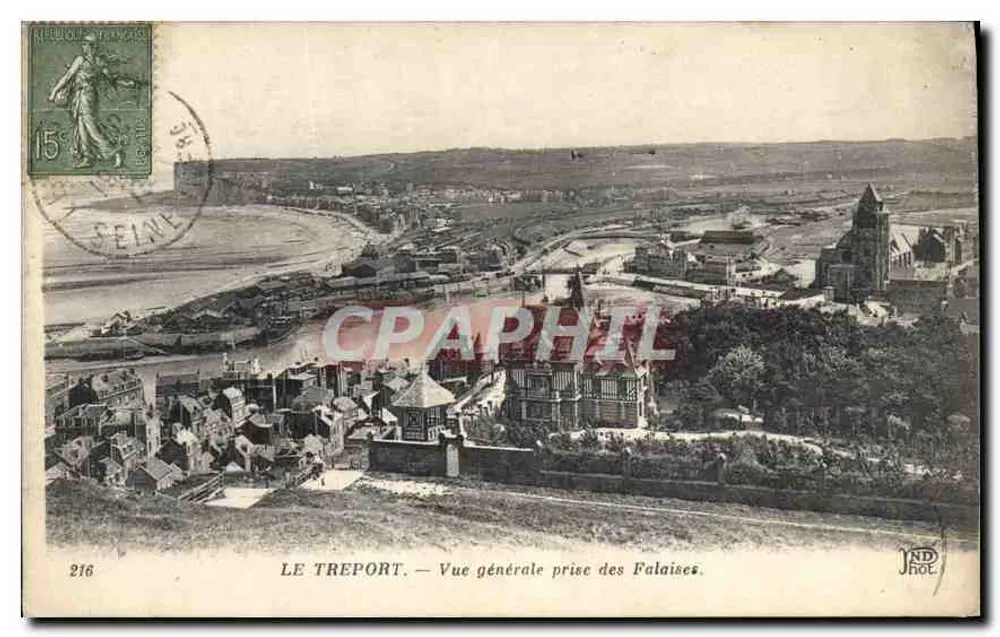 Le Tréport — Allgemeiner Blick von den Klippen — JND Phot. de Bertruel, n°216 - Vorderseite
