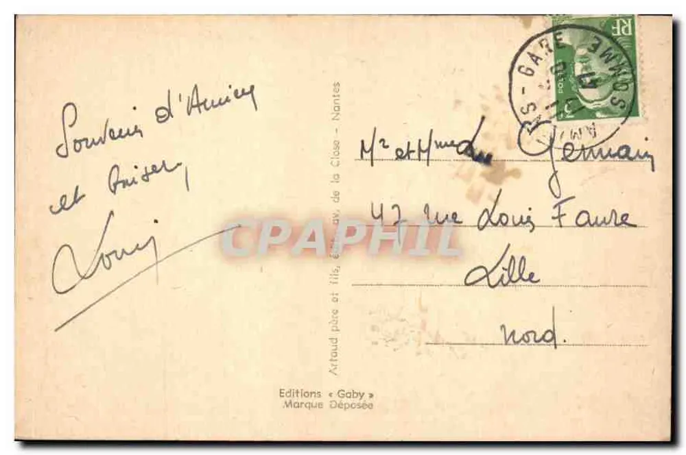 Amiens (Somme) — Allgemeiner Blick — In der Mitte, die Kathedrale — Editions Gaby, Nr. 11 - Rückseite
