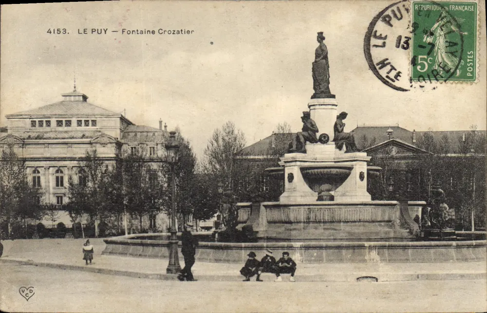 Le Puy — Fontaine Crozatier — Editor não identificado, n° 4153 - Frente