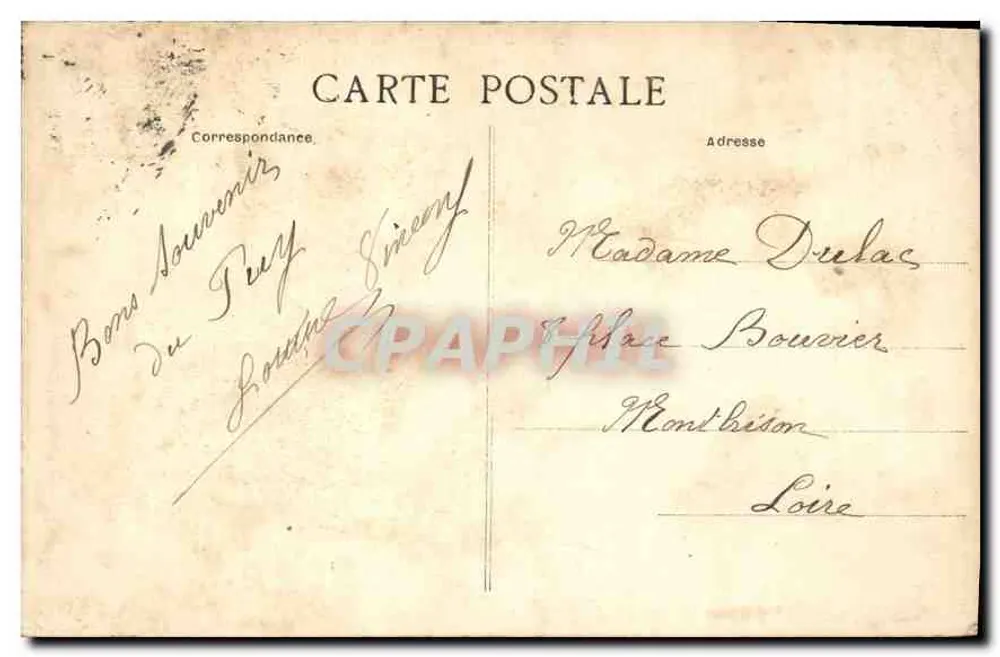 Le Puy — Fontaine Crozatier — Editor não identificado, n° 4153 - Verso