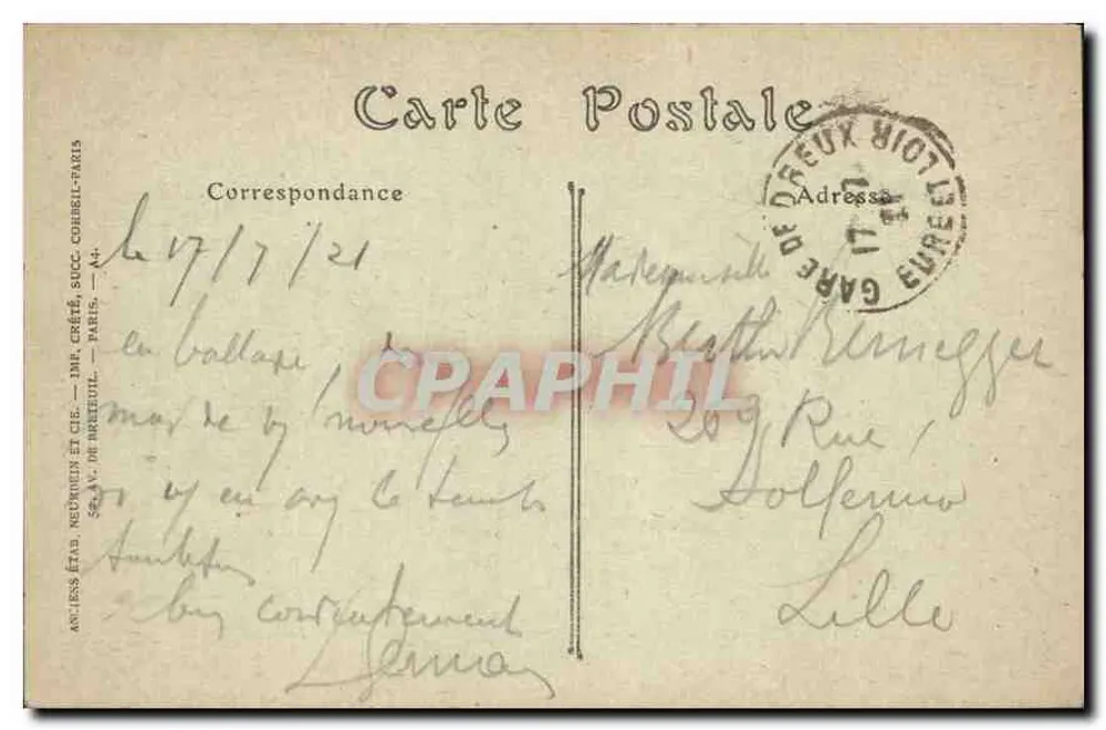 Dreux — O Hotel de Ville — Fotografia NDH - Verso