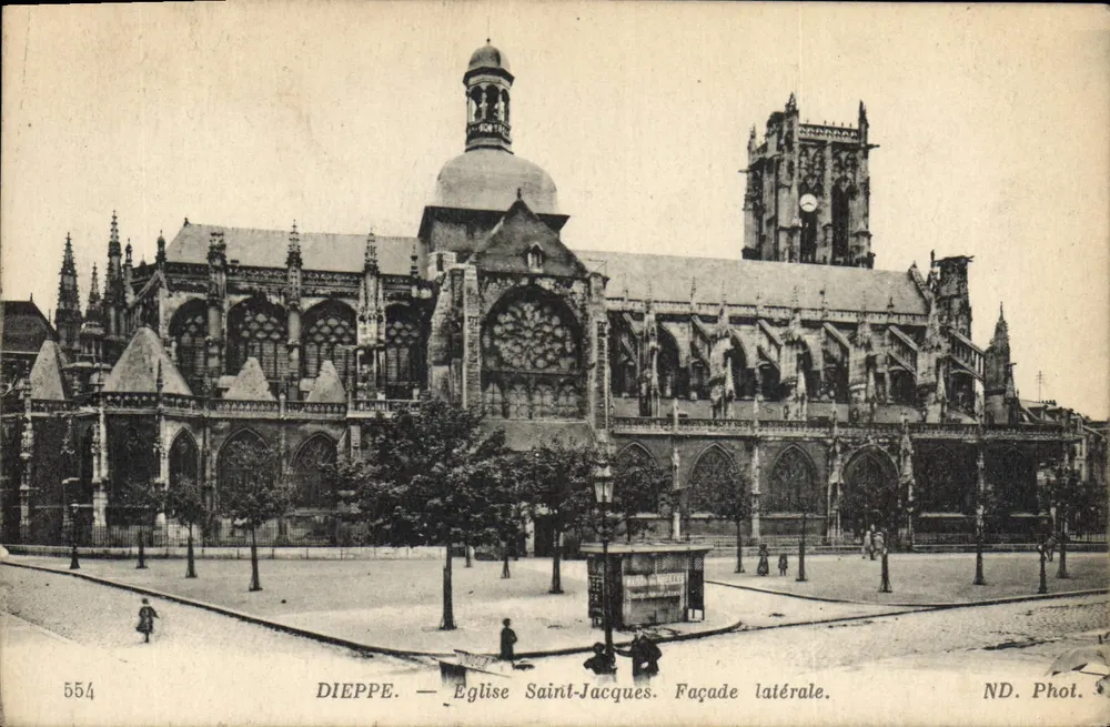 Dieppe — Igreja de São Jacó. Fachada lateral — ND. Fotografia n° 554 - Frente