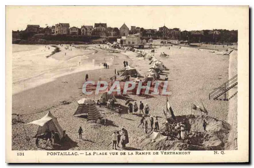 PONTAILLAÇ — Blick auf den Strand von der Verthamont-Treppe — N.G. n°131 - Vorderseite