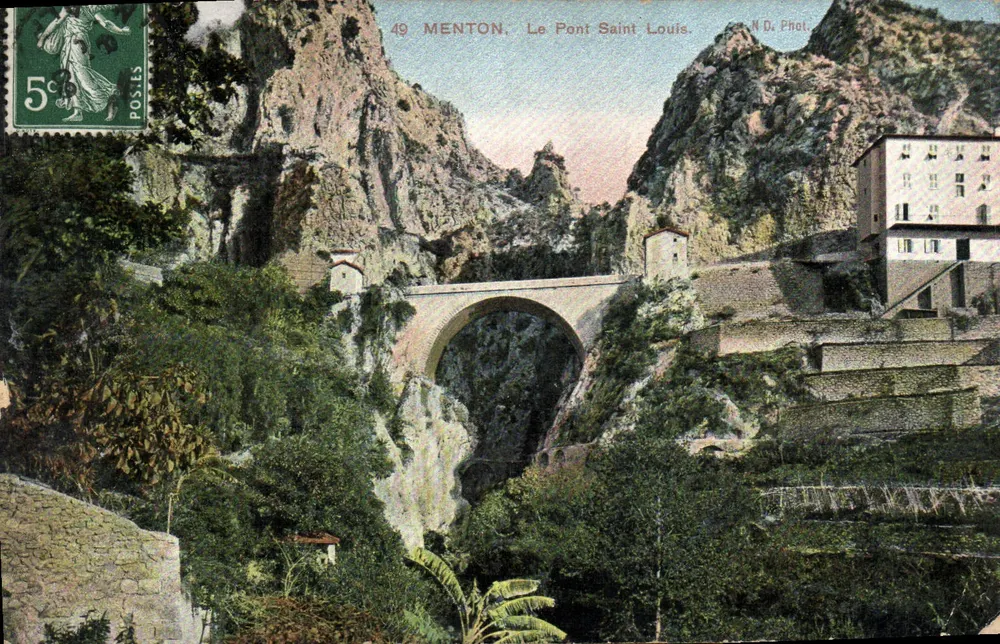 Menton — O Ponte Saint Louis — N.D. Phot. - Frente